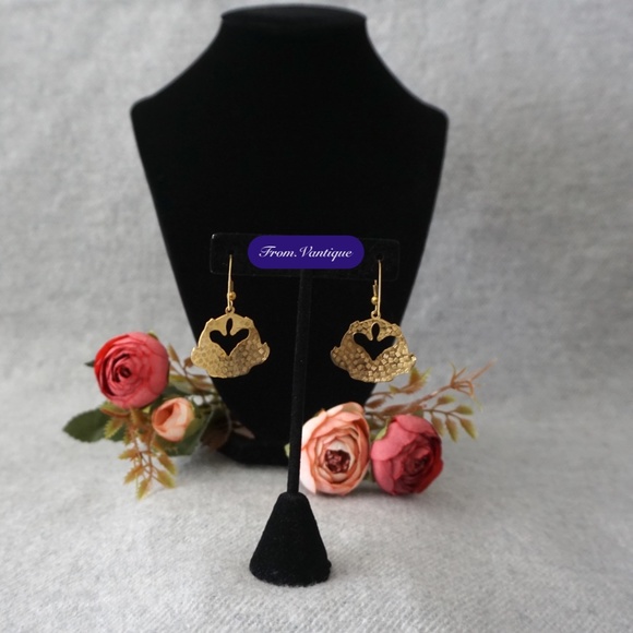 🐠 VINTAGE Gold Pisces / Double Fishes Japanese Style Earrings👂✨ - Picture 4 of 6